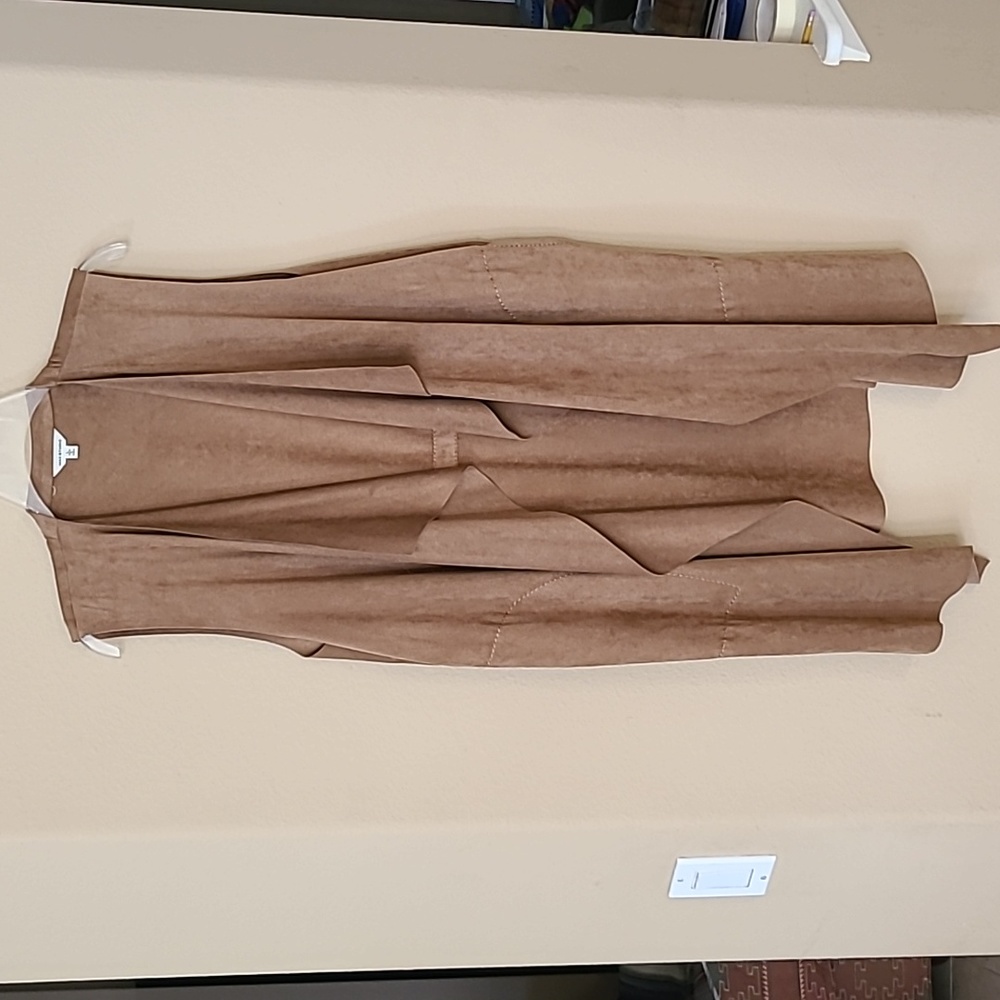 Max Studio faux suede long vest NWOT